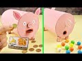 WOW 2 in 1! diy piggy bank jar ideas Credit Card + funny Gumball Vending machine!