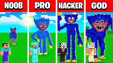 Baby Shark - NOOB vs PRO vs HACKER vs GOD: HUGGY WUGGY POPPY PLAYTIME HOUSE BUILD CHALLENGE!