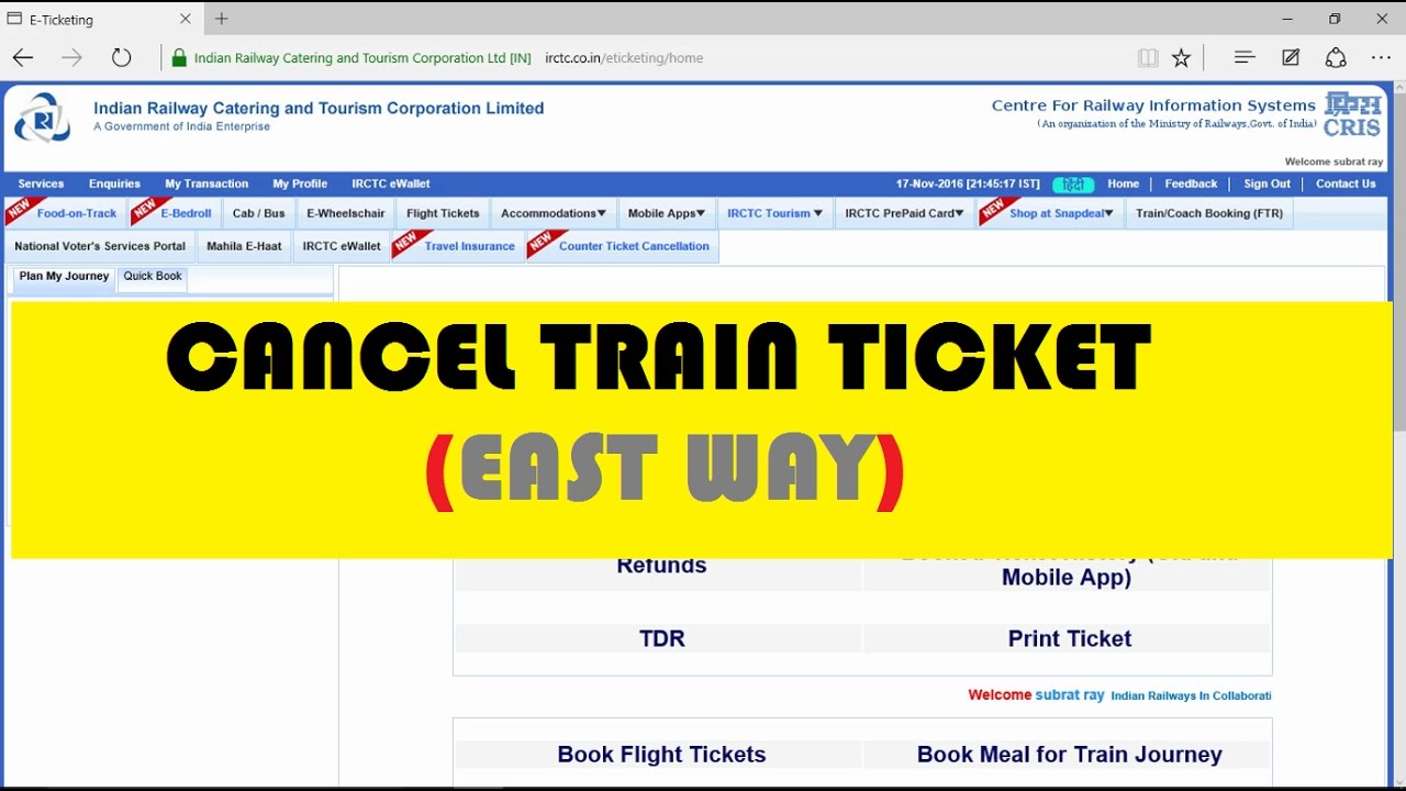 Train Ticket Cancel Refund Time Hindi Train Ticket Cancel Refund Time Hindi