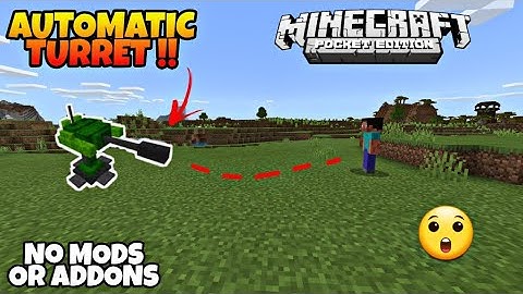 HOW TO MAKE AN AUTOMATIC TURRET IN MINECRAFT PE /MCPE!! [Command Block Creation]