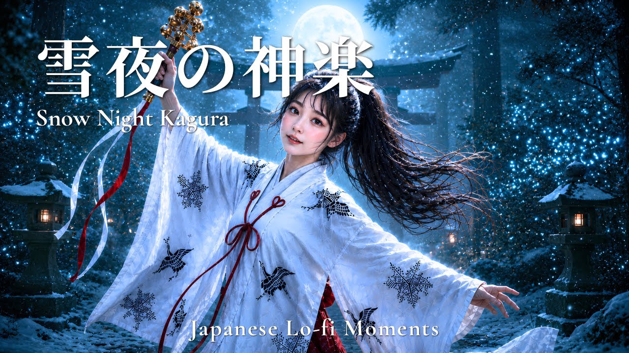 癒しBGM】雪夜の社と舞の巫女｜Japanese Zen Music — JINJA｜琴・尺八