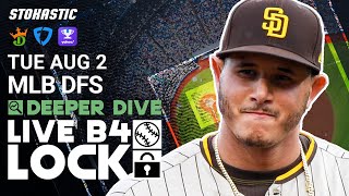 LIVE MLB DFS Picks Today 8\/2\/22: Fantasy Baseball Lineups | Deeper Dive + Live Before Lock