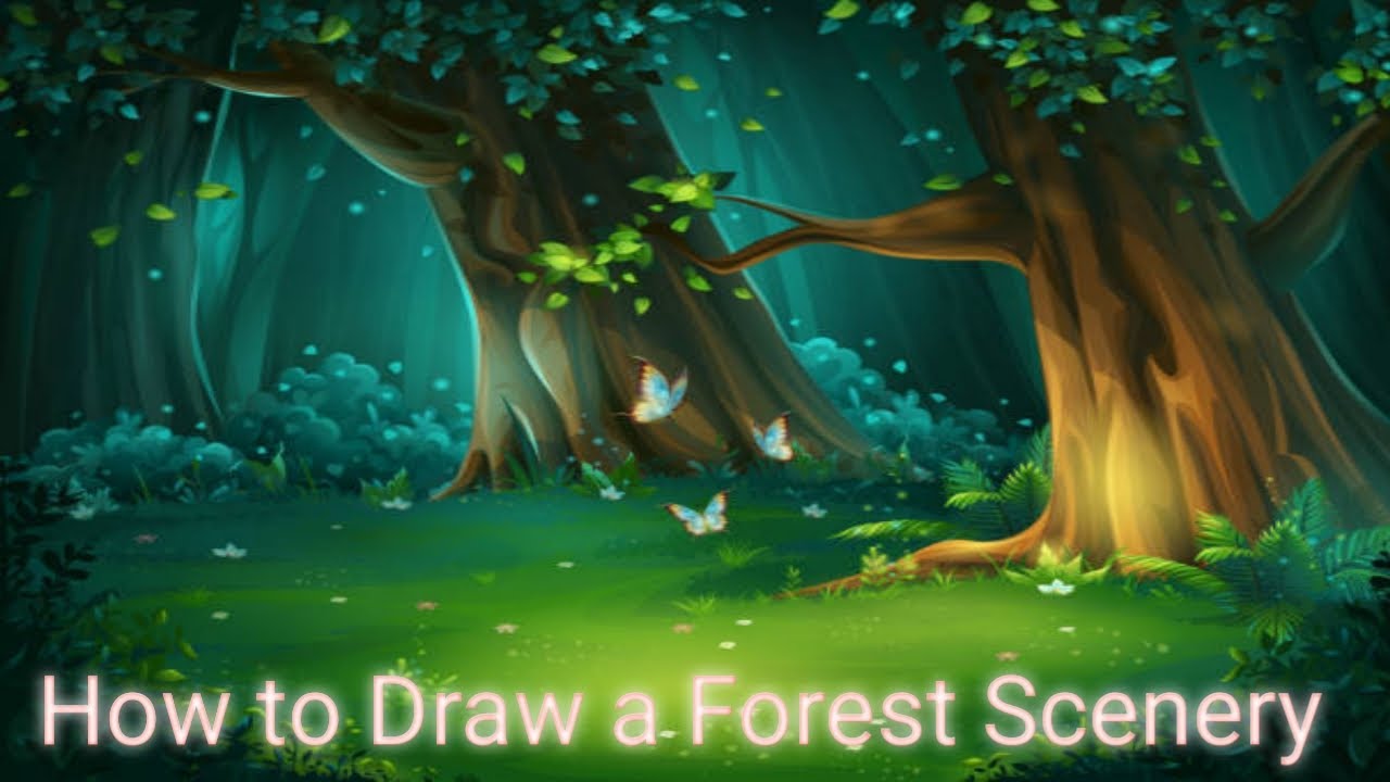 Big Forest Tree Best Scenery Drawing Ideas For Beginners Simple And Maxresdefault