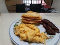 pancakes eggs and bacon