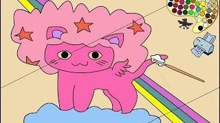 funny coloring for kids animals cat, hippo and раскраска для детей кошка, бегемот 河马 funny coloring for kids animals cat, hippo and раскраска для детей кошка, бегемот 河马