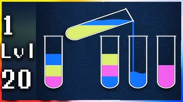 Sort Water Puzzle - Color Liquid Sorting Game - Gameplay Walkthrough - Levels 1-20
