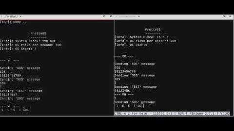 PrettyOS porting on TI LM4F120 vs POSIX simulation.