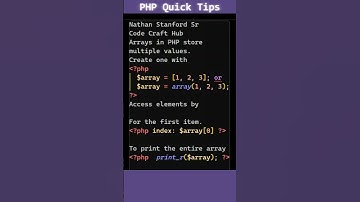 PHP Quick Tips  - Arrays