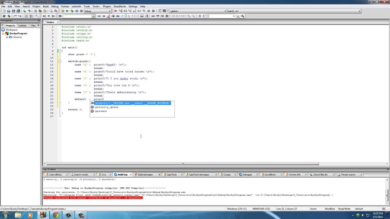 C Programming Tutorial - 31 - switch - YouTube