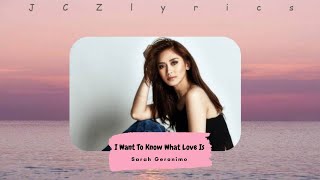 Sarah Geronimo - I Want To Know What Love Is Lyrics