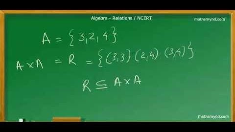 Relation on a Set - . Relation being a Subset of A X A .