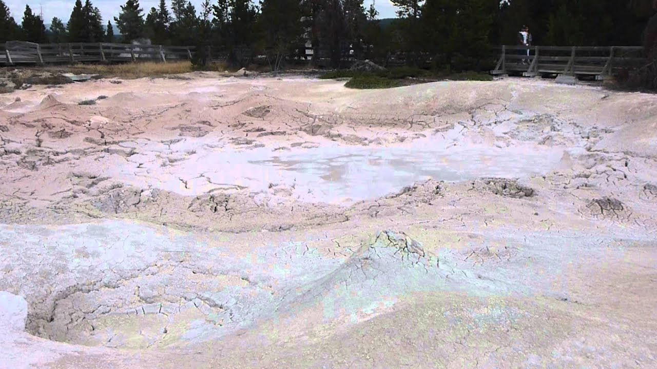 Bubbling mud pot in Yellowstone NP YouTube