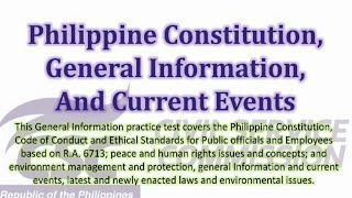 Philippine Constitution, General Information, and Current Events
