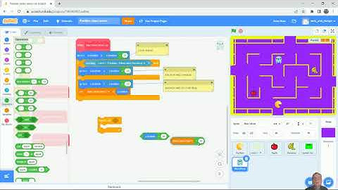 PacMan 11 - Make the Blue Ghost move Up if allowed - Make a Video Game in Scratch