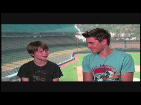 Zac Efron and Charlie Tahan hanging out at Dodgers...