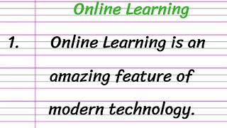 Online Learning Essay in English 10 Lines