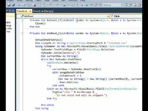 Visual Basic 2010 Read CSV File or Comma Separated Values - YouTube