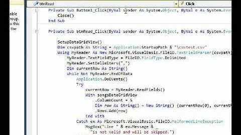 Visual Basic 2010 Read CSV File or Comma Separated Values
