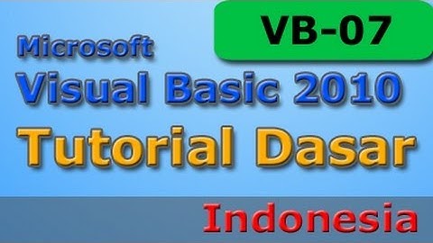 Visual Basic 2010 Tutorial Dasar - 07 - Toolbox - 02 - Radiobutton, Checkbox, dan Groupbox