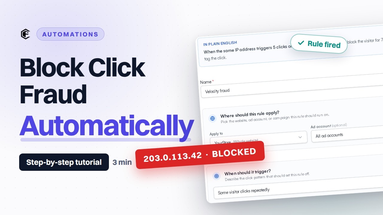 ClickFortify Automations Tutorial: Automatically Block Click Fraud