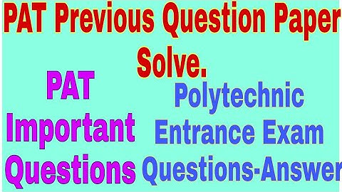 PAT Previous Question Paper solve//PAT Question Paper with solution//PAT Important Question & Answer