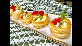 Deliciosas mini tartas de hojaldre rellenas de crema