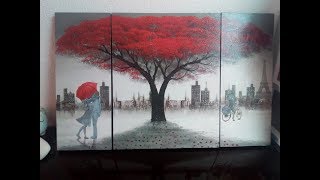 Cuadro triptico fácil con poliolio DIY (como pegar poster a bastidor)