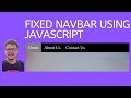 Sticky Navigation Bar On Scroll Using Vanilla Javascript | Fixed Navbar on Scroll