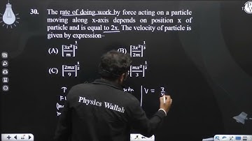 The rate of doing work by force acting on a particle moving along x-axis depends on position x ....