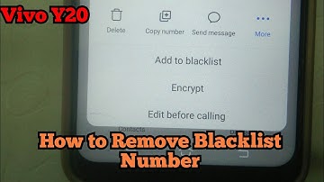 How To Remove Blacklist Number Vivo Y20 | How To Add Blacklist Number Vivo y20