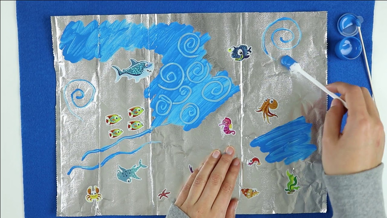 Ocean Foil Painting, Kids Crafts