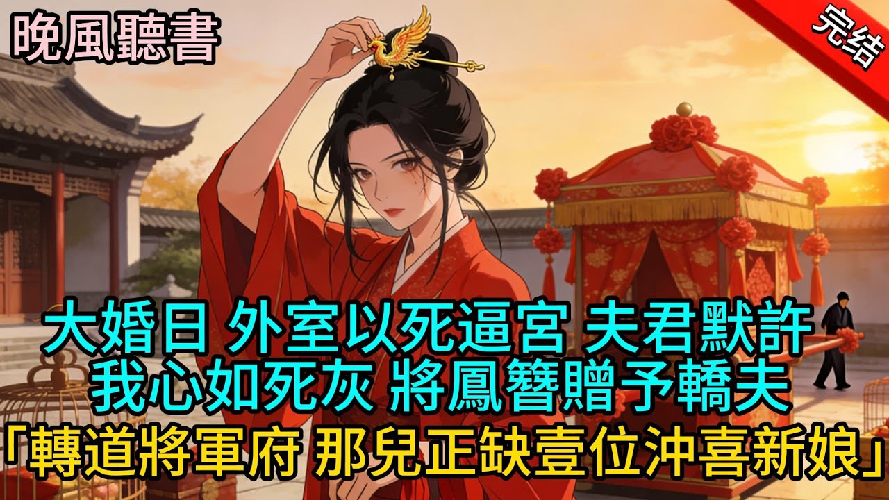 【完結爽文】大婚當天，外室鬧場以死相逼，夫君卻睜一隻眼閉一隻眼。我瞬間心死，當即拔下鳳簪塞給轎夫，撂下話：「換條路，去將軍府！他們家不是正缺人沖喜嗎？」#完结文 #古代言情  #小说  #一口氣看完