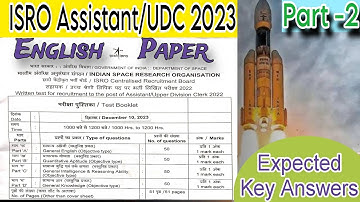 ISRO Assistant/UDC Exam 2023|Part-2|Question Paper Answers Discussion #isro #isroexam #isroassistant