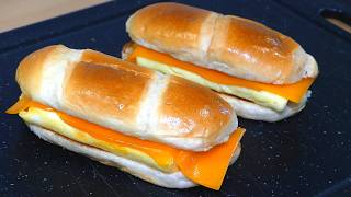 Egg & Cheese on Milk Roll! Simple, Quick and Easy Breakfast Sandwich!