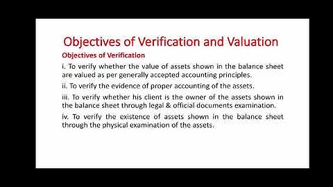 Verification and Valuation- Meaning and Definitions