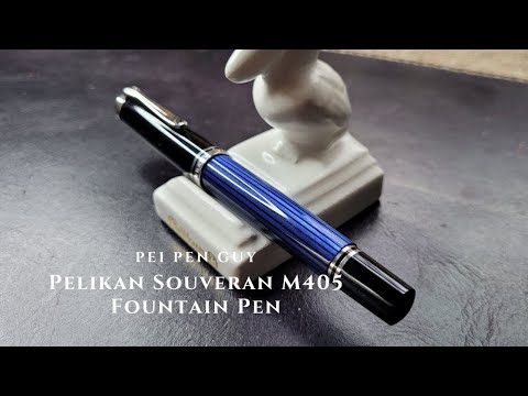 Pelikan Souveran M405 Blue Black Fountain Pen. - YouTube