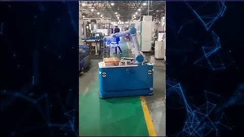 Mobile Cobot Automated working in Car factory for material handling and machine tool loading device.