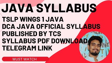 JAVA DCA TSLP WINGS 1 OFFICIAL FULL SYLLABUS BY TCS | #JAVA #SYLLABUS #TSLP #DCA #TCS