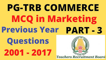 MCQ in Marketing| PG-TRB Commerce Exam 2021| Previous Year Questions with Answer| Part-3|TamilBR