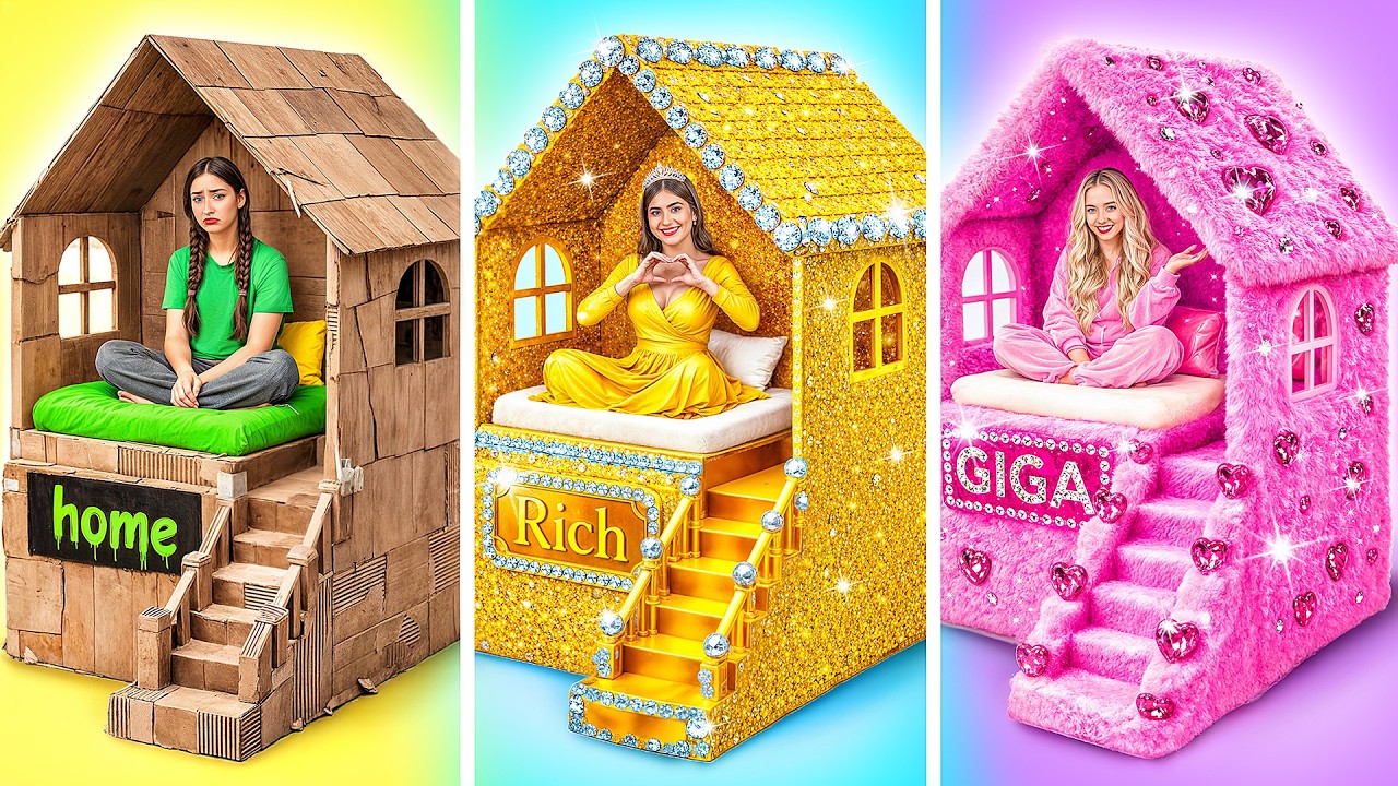 Домики Одного Цвета Бедная vs Богатая vs Ультра Богатая | Простые Трюки для Декора от Multi DO Smile