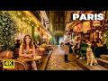 10 MARCH 2026 Paris Walk 4K60 Fps Night In Latin Quarter Beautiful Café Le Louvre 