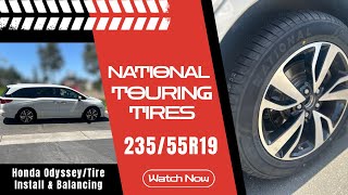 National Touring A/S Tire Install on Honda Odyssey 235/55r19 #tireguy #wheelbalance