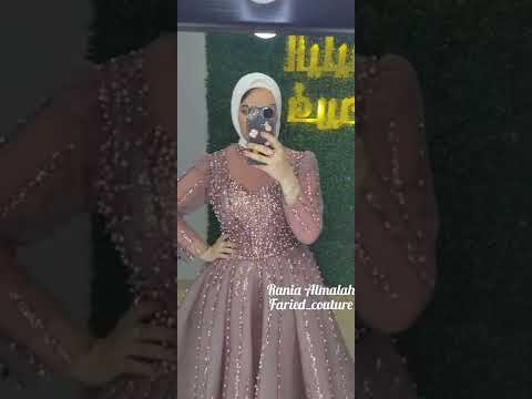 اشيك فستان سوارية محجبات باللون الكشمير موضة 2022