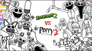 Poppy Playtime Chapter 3 vs ZOONOMALY 2 New Coloring Pages /How to Color All New Bosses and Monsters