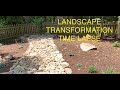 Complete landscape yard makeover ~ Start to finish time-lapse!