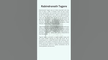 Short biography of Rabindranath Tagore in English #shortvideo #ytshorts #rabindranathtagore