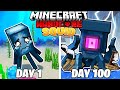 I Survived 100 DAYS as a SQUID in HARDCORE Minecraft!