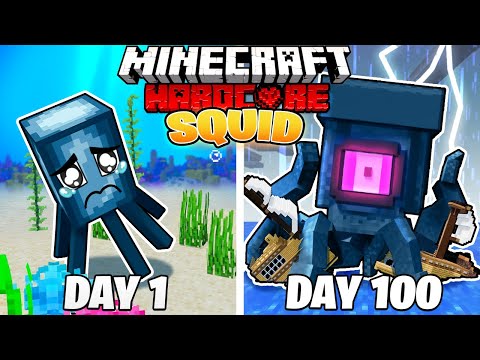 Download I Survived 100 DAYS as a SQUID in HARDCORE Minecraft!