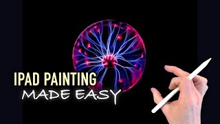 IPAD PAINTING TUTORIAL - Plasma Ball Texture Sphere