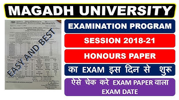2018-21 part 3 examination program magadh university|2019-21 examination program
